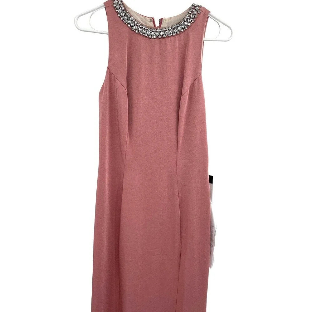 IEENA by MAC DUGGAL Gown Rose Pink Embellished Neck Trumpet Size US 0 - Picture 8 of 16